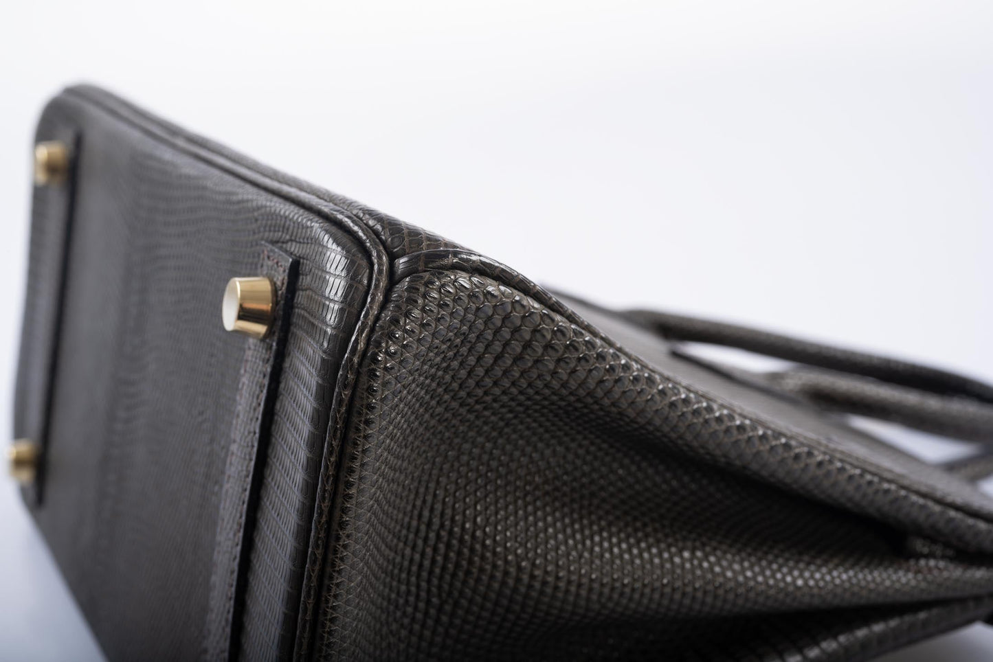 Hermès Birkin 25 Ebene Matte Salvator Lizard Gold Hardware