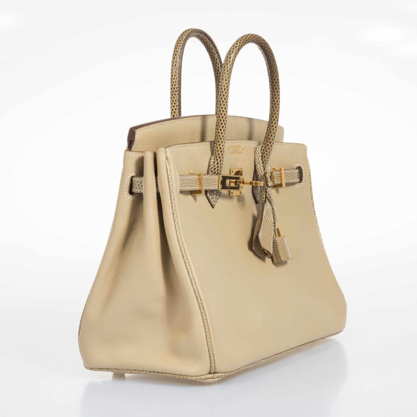 Hermès Birkin 25 HSS Argile Swift With Ficelle Lizard Gold Hardware - Special Edition