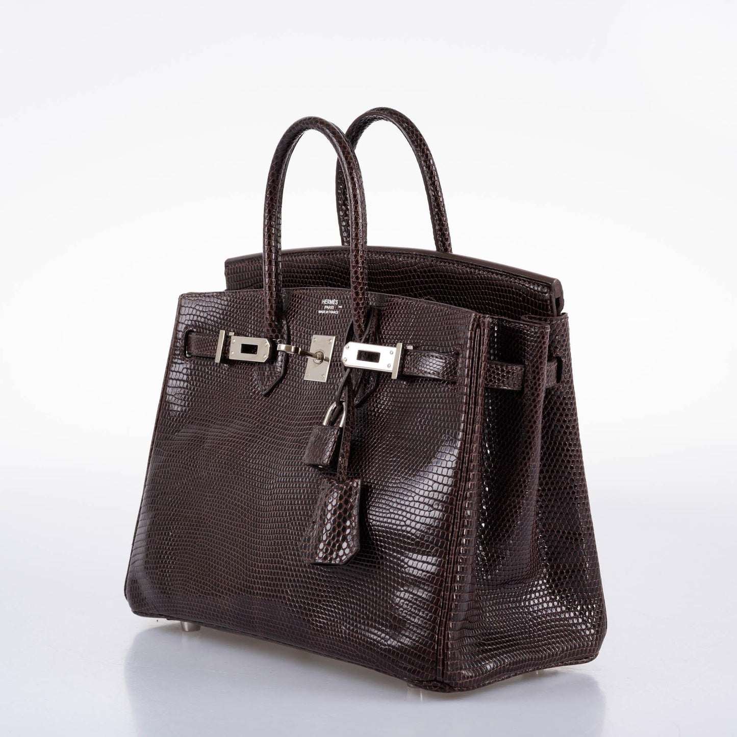 Hermès Birkin 25 Havane Nilo Lizard with Palladium Hardware - 2007, K Square