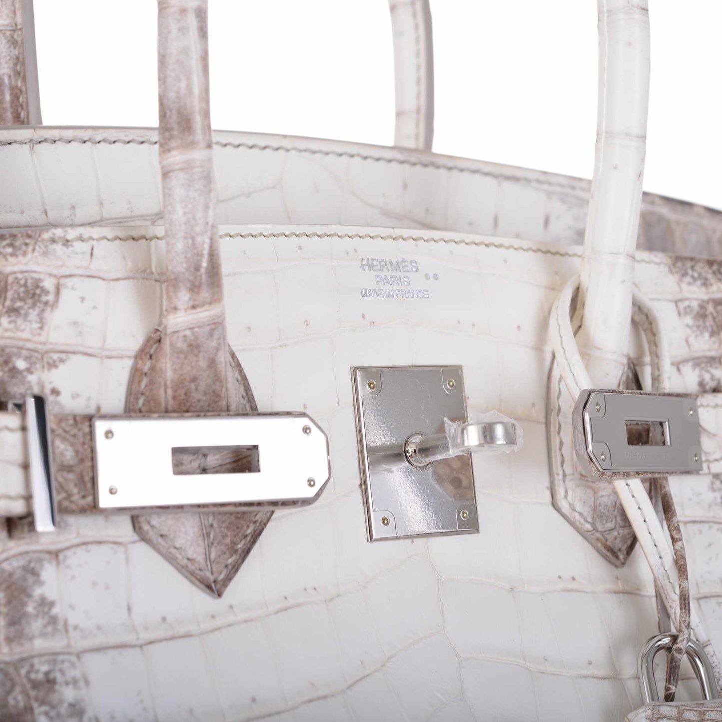 Hermès Birkin 25 Himalayan White Niloticus Crocodile Palladium Hardware