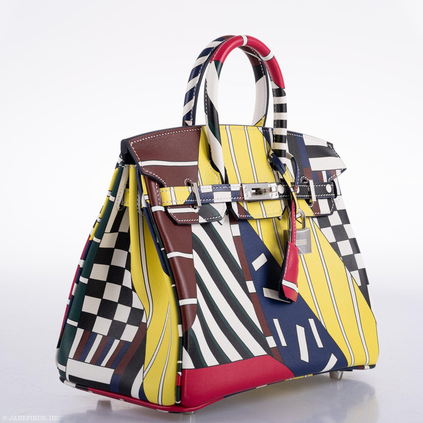 Hermès Birkin 25 "One Two Three And Away We Go!" Limited Edition By Nigel Peak Multicolor Swift Leather Palladium Hardware