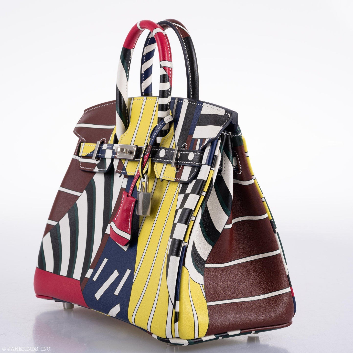 Hermès Birkin 25 "One Two Three And Away We Go!" Limited Edition By Nigel Peak Multicolor Swift Leather Palladium Hardware