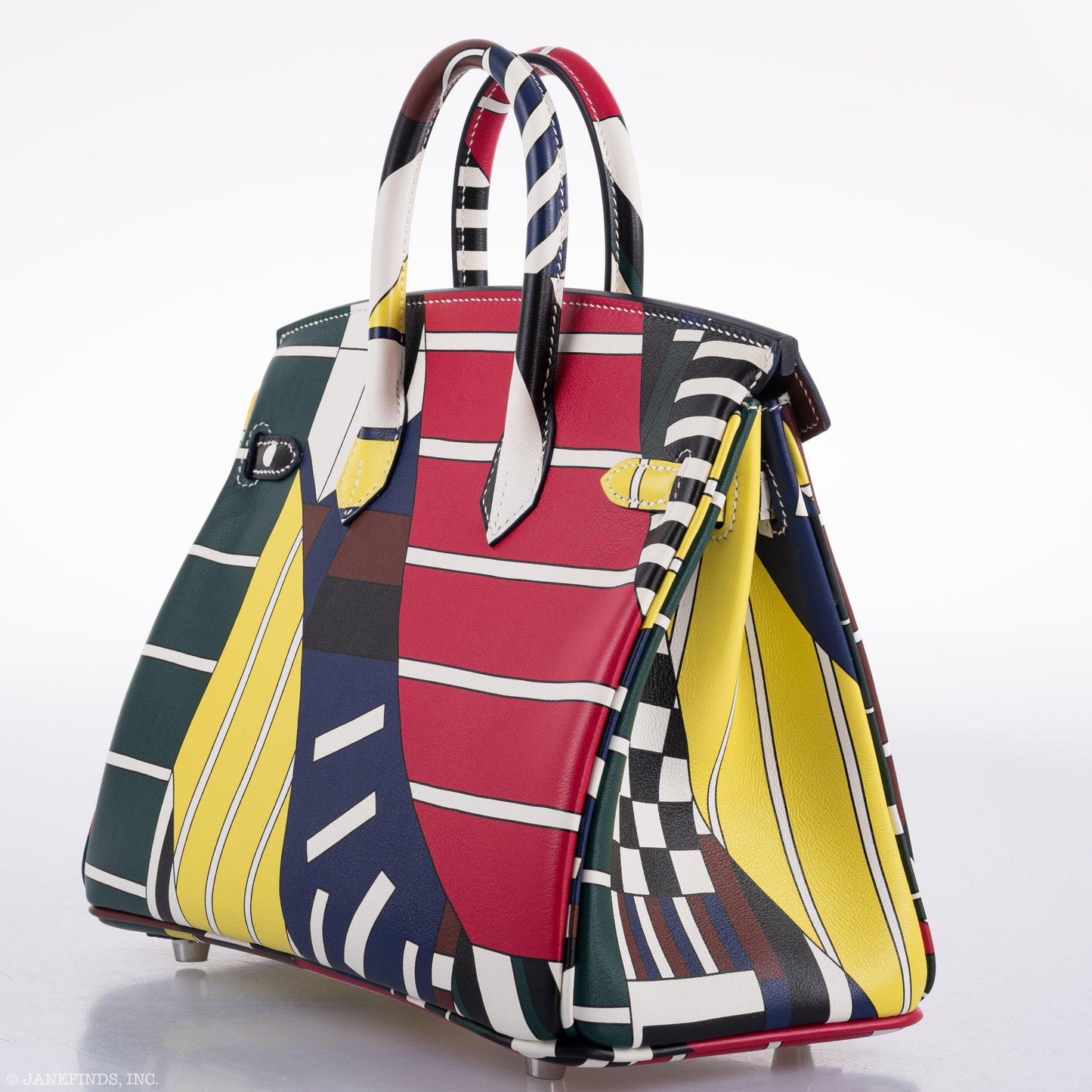 Hermès Birkin 25 "One Two Three And Away We Go!" Limited Edition By Nigel Peak Multicolor Swift Leather Palladium Hardware