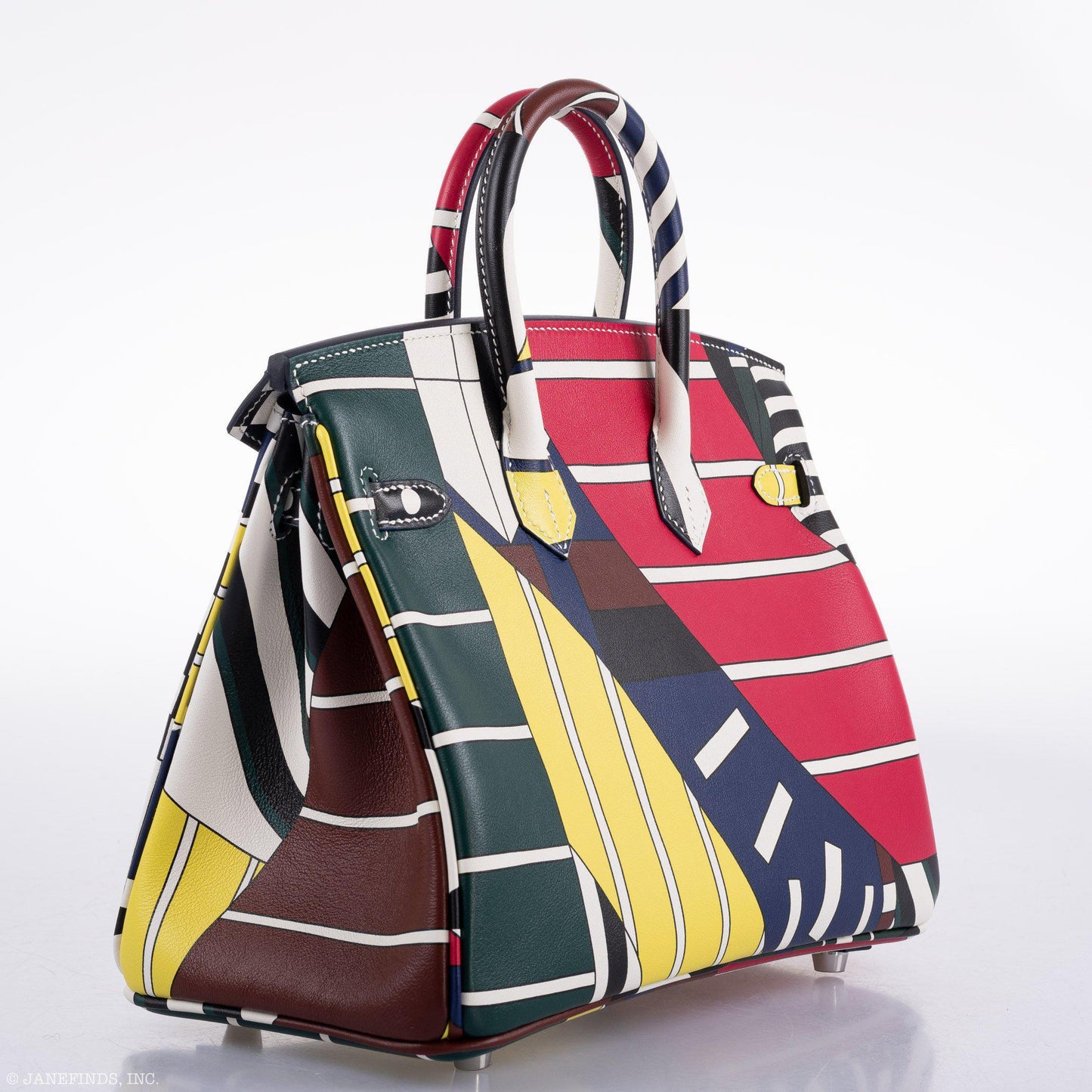 Hermès Birkin 25 "One Two Three And Away We Go!" Limited Edition By Nigel Peak Multicolor Swift Leather Palladium Hardware