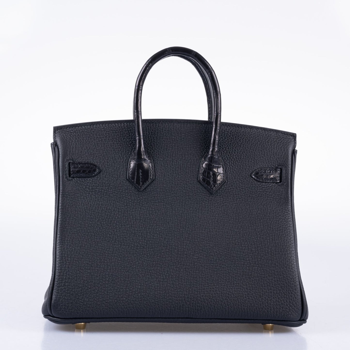 Hermès Birkin 25 Touch Black Togo and Matte Alligator Gold Hardware