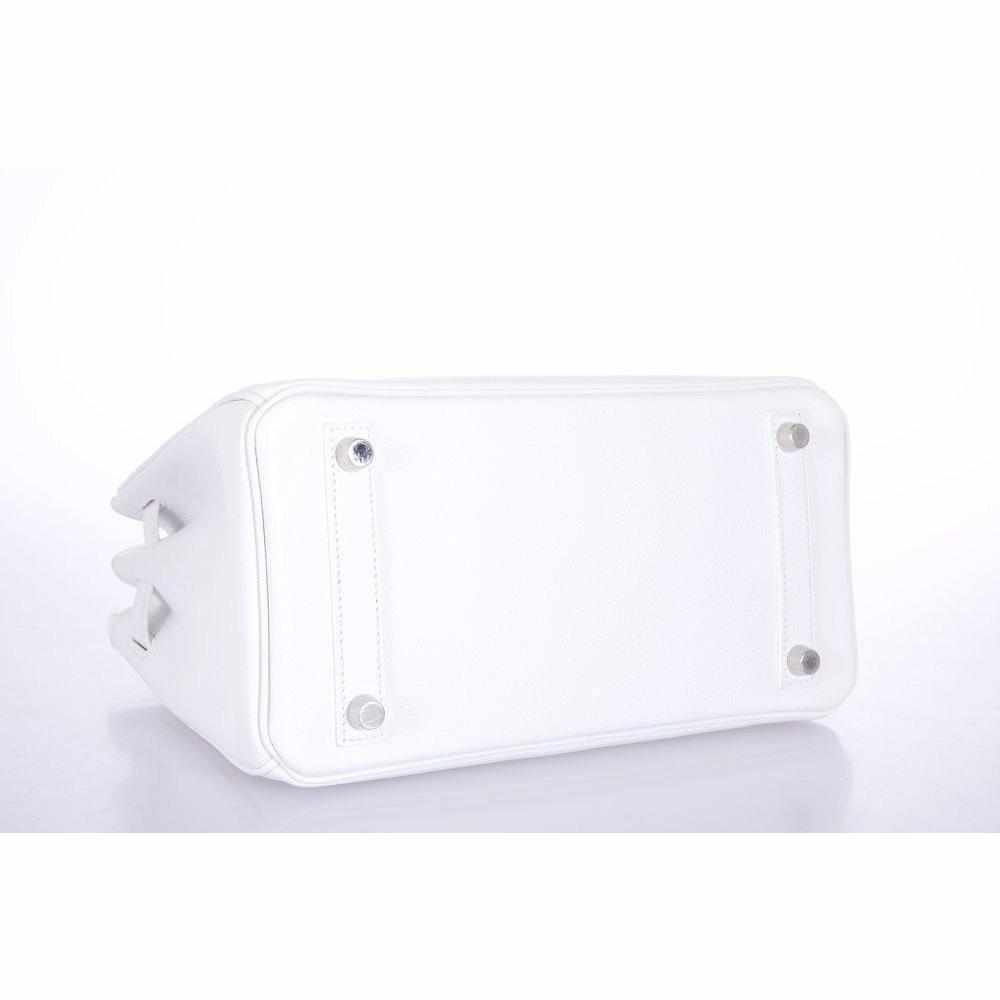 Hermès Birkin 25 White Epsom Palladium Hardware