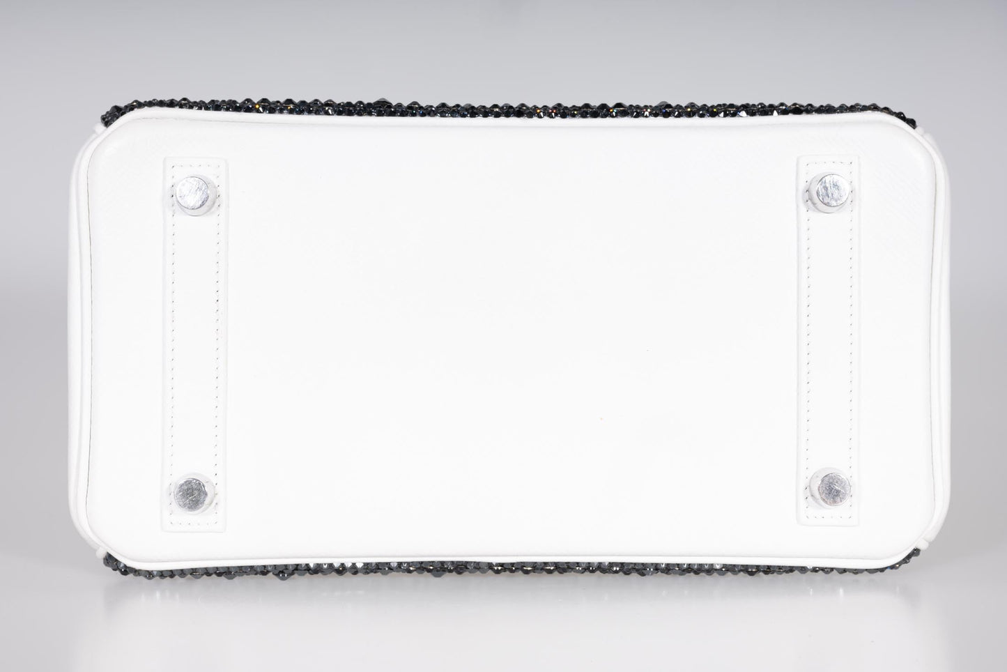 Hermès Custom Swarovski Crystal Birkin 25 White Epsom Palladium Hardware