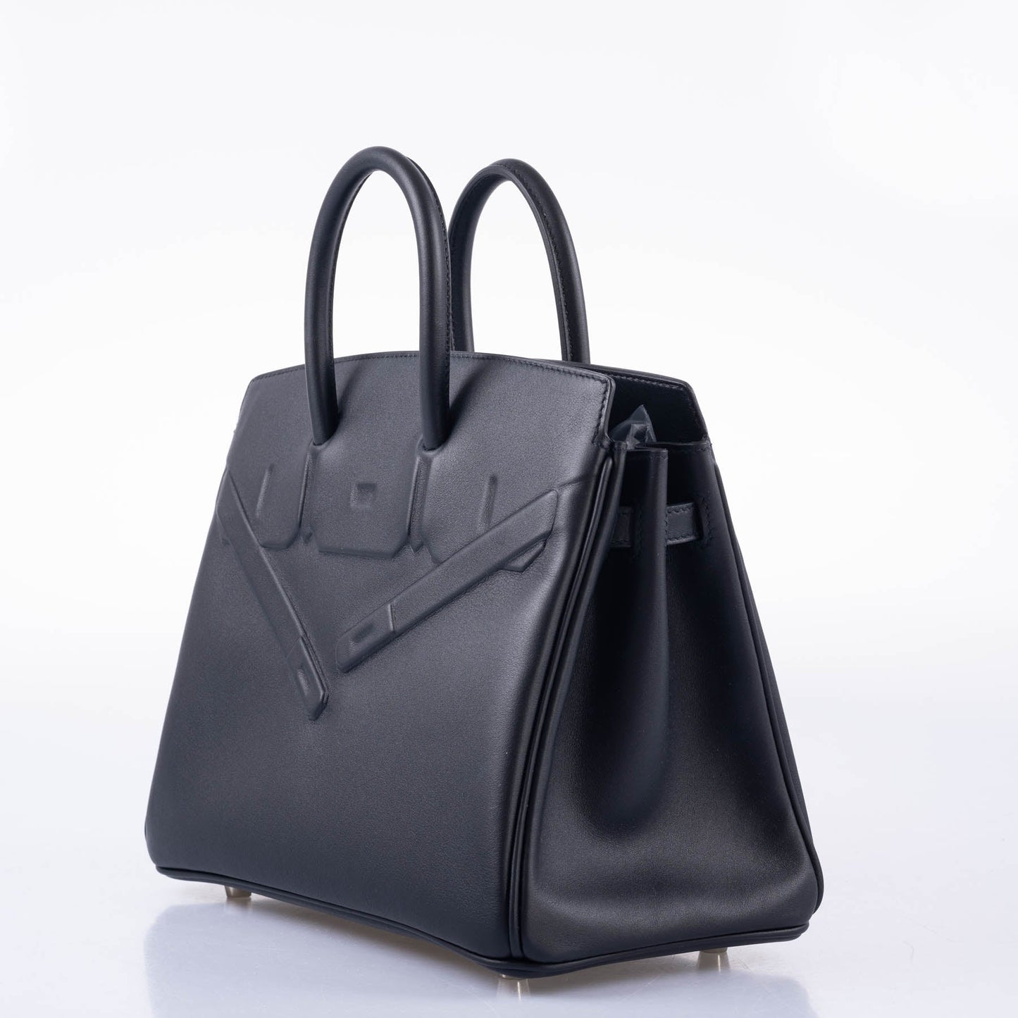 Hermès Shadow Birkin 25 Black Swift Leather Palladium Hardware