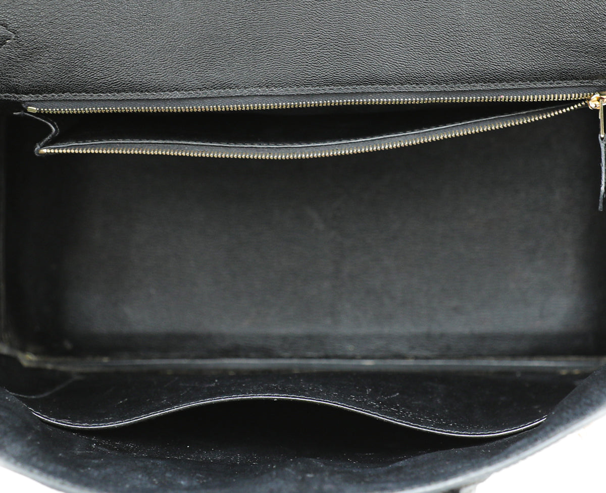 Hermes Noir Crocodile Porosus Birkin 35 Bag