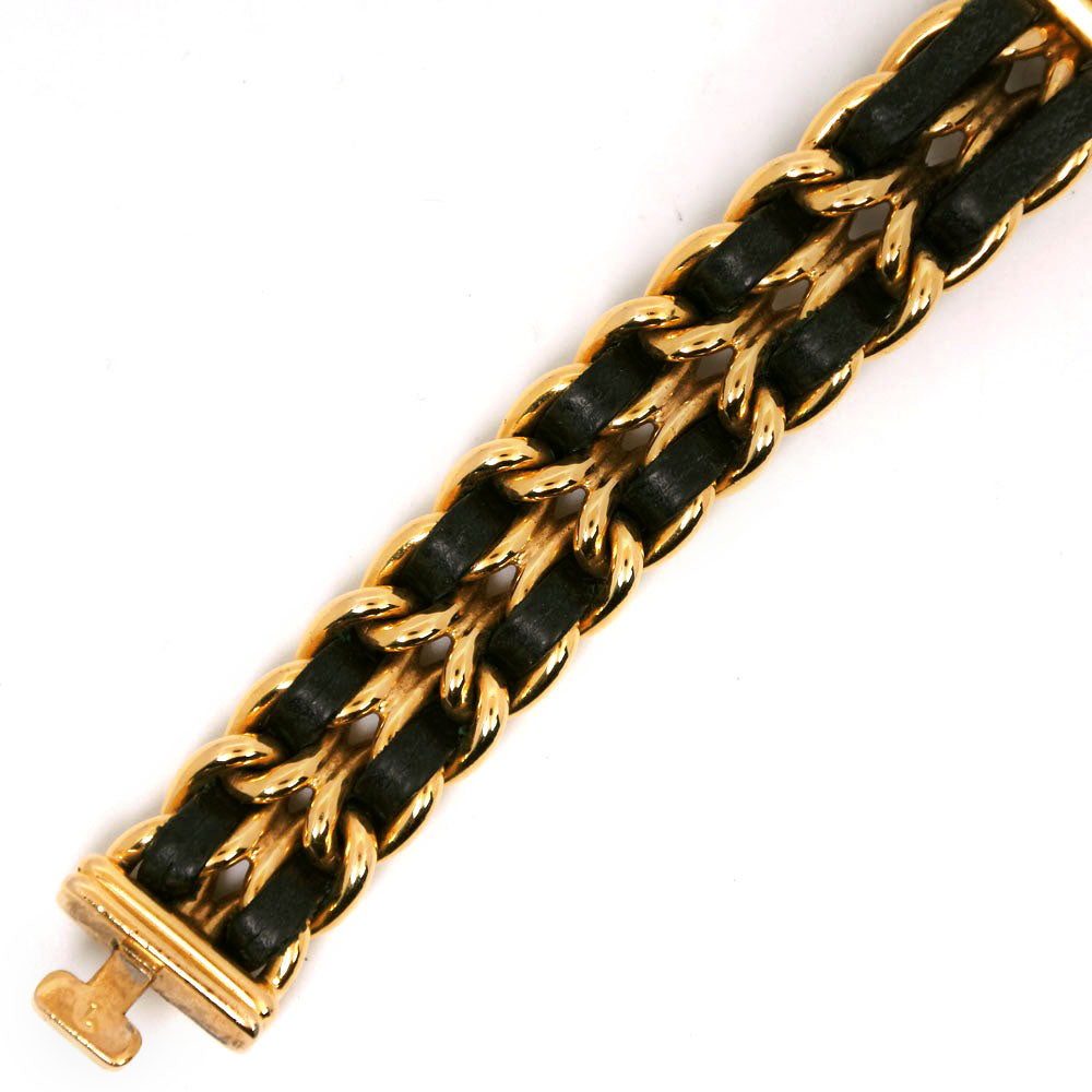 CHANEL Watches Quartz H0001 Plated Gold , Leather Black / gold Premiere L black dial Women Used