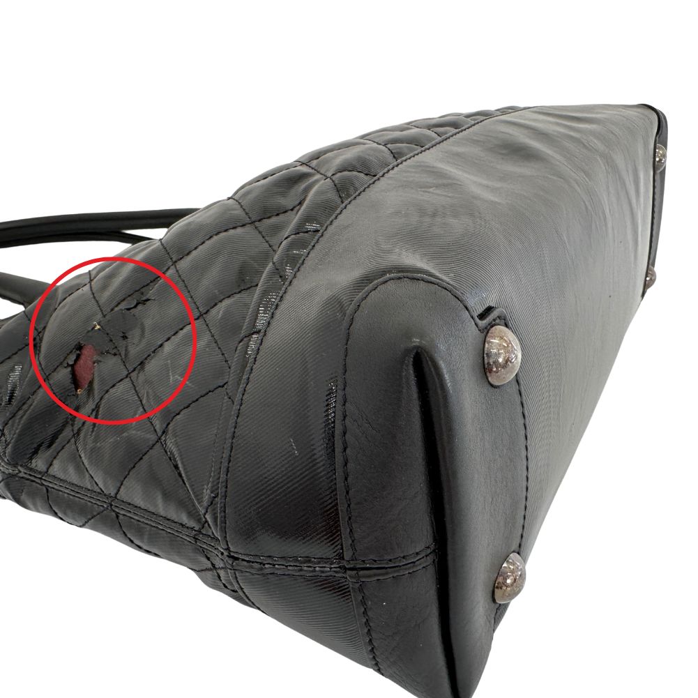 CHANEL Tote Bag Patent leather black Cambon Matrasse Women Used