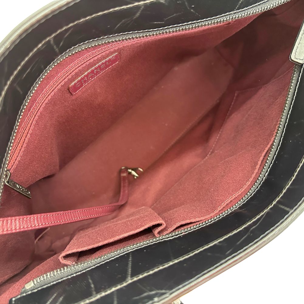 CHANEL Tote Bag Patent leather black Cambon Matrasse Women Used