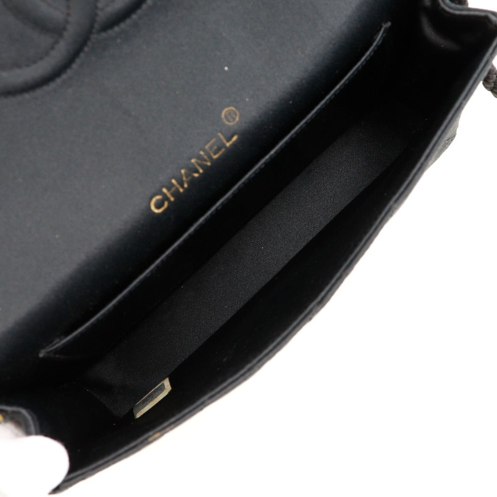 CHANEL Shoulder Bag Satin black