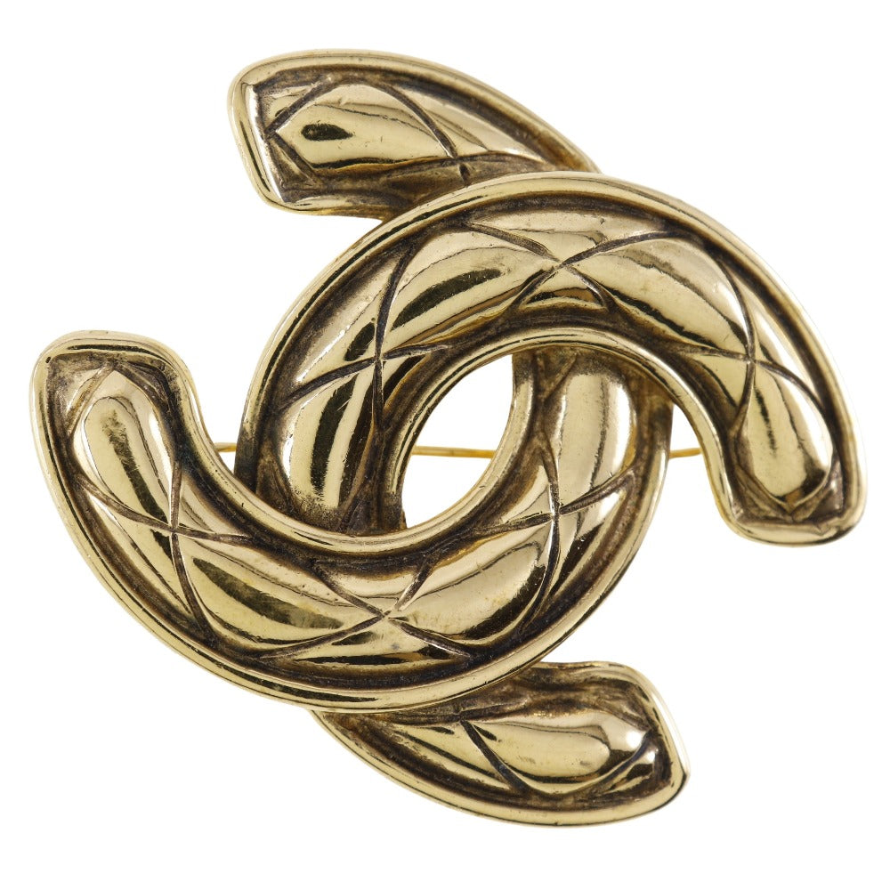 CHANEL Brooch Plated Gold gold COCO Mark