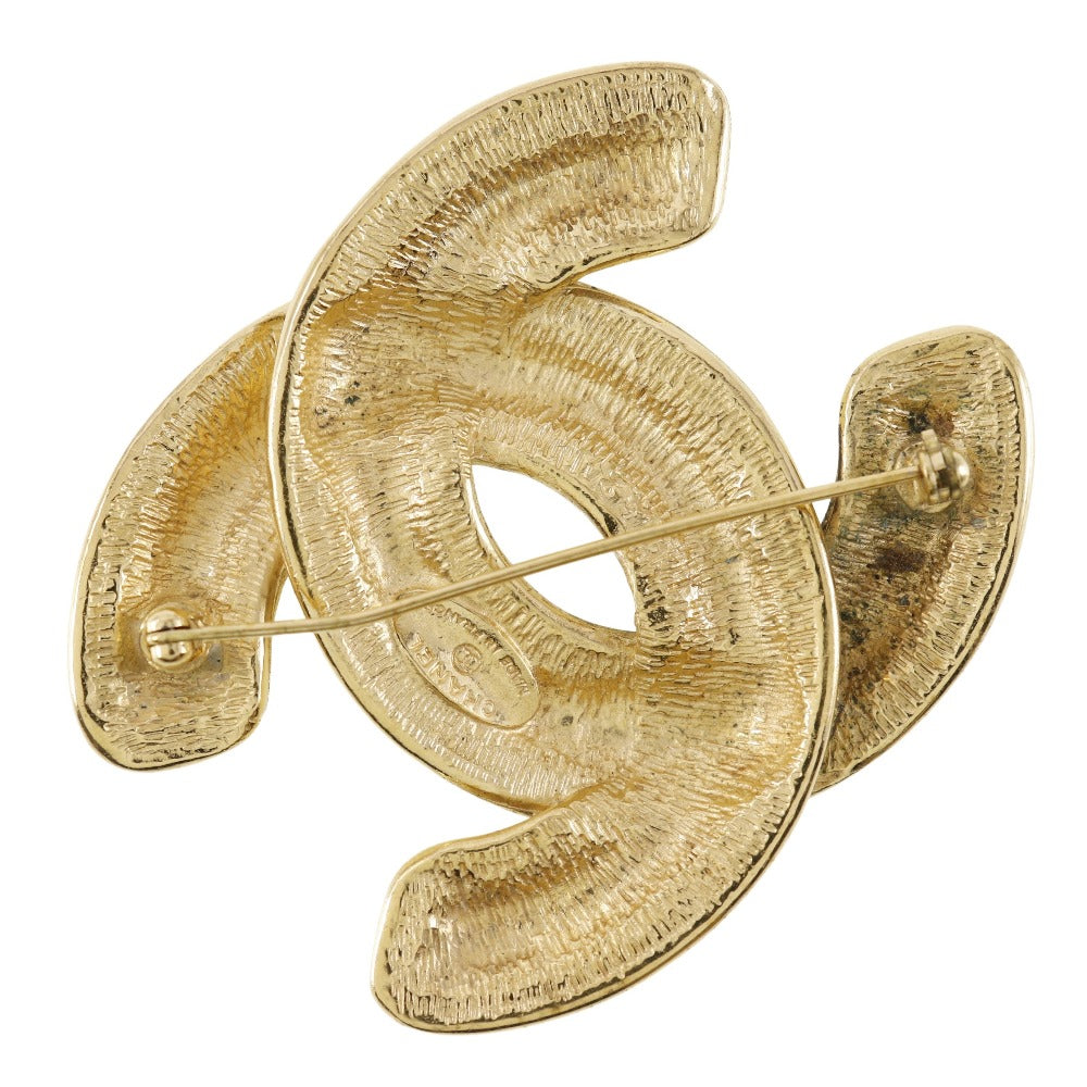 CHANEL Brooch Plated Gold gold COCO Mark