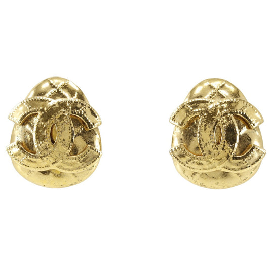 CHANEL Earring Plated Gold gold vintage COCO Mark Women Used