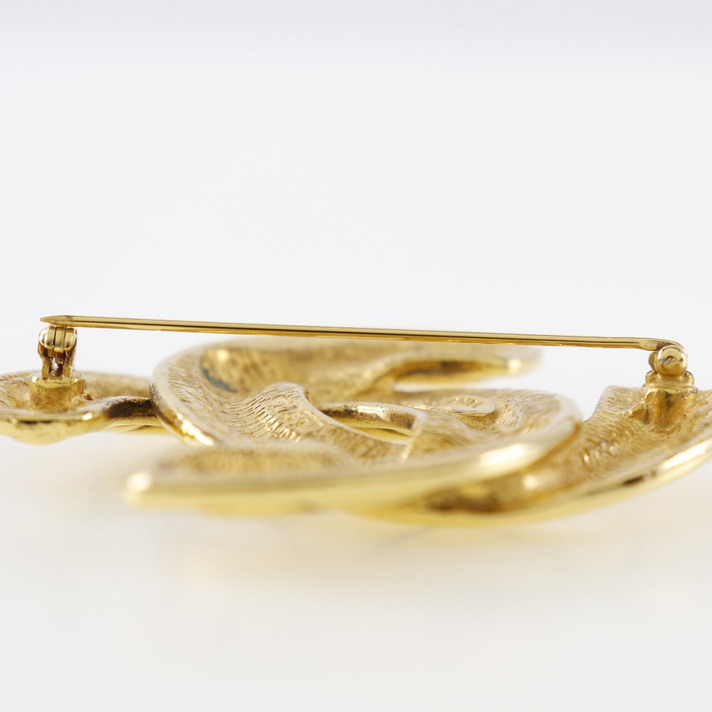 CHANEL Brooch Plated Gold gold Matrasse COCO Mark Women Used