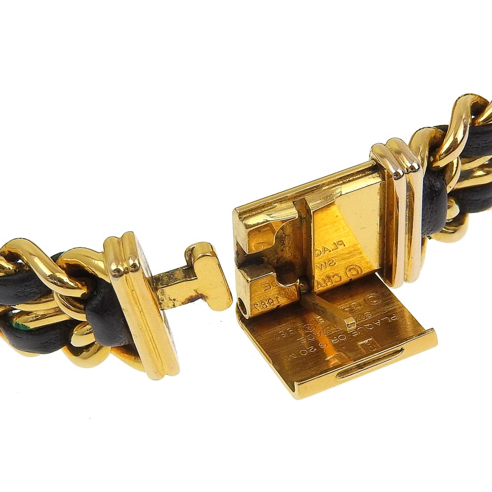 CHANEL Watches Quartz Plated Gold , Leather black Premiere L black dial