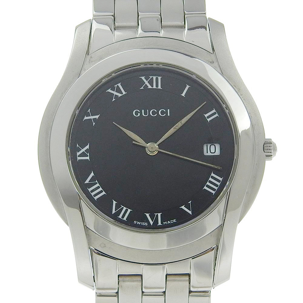 GUCCI Watches Quartz 5500M Stainless Steel black black dial mens Used