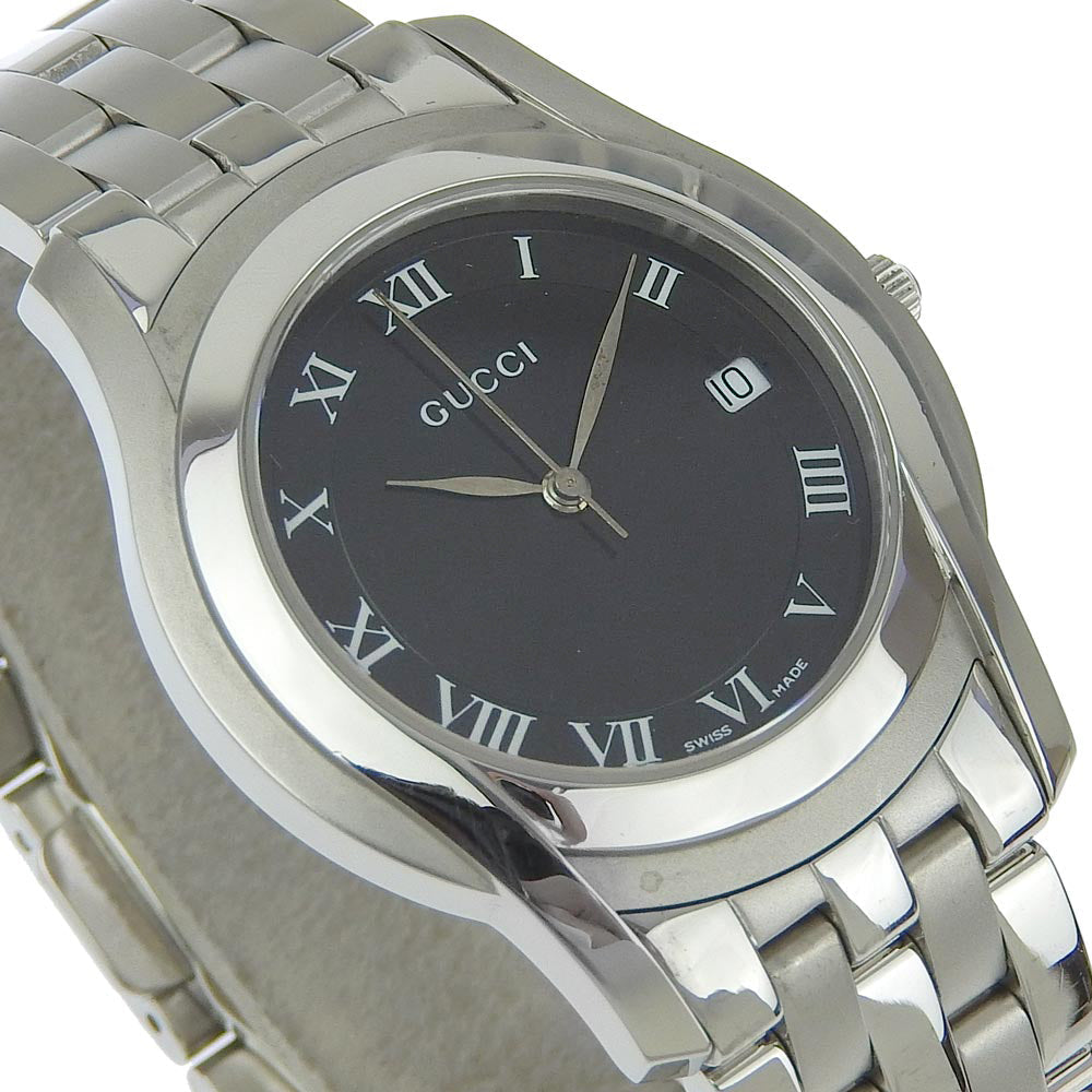 GUCCI Watches Quartz 5500M Stainless Steel black black dial mens Used