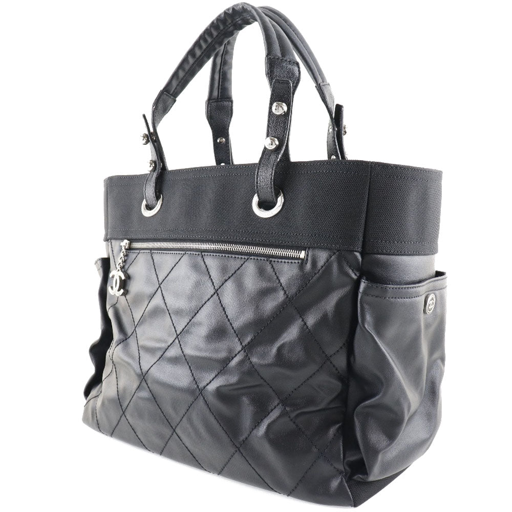 CHANEL Tote Bag A34210 PVC black Paris Biarritz GM Women Used