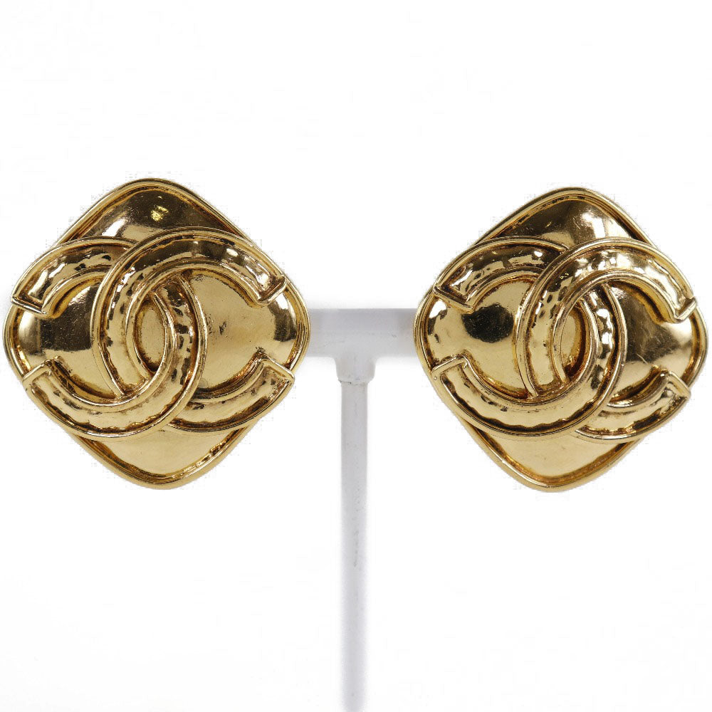 CHANEL Earring Plated Gold gold vintage COCO Mark Women Used