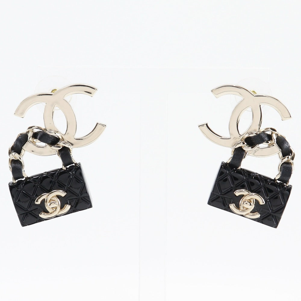 Chanel Coco Mark Matelasse Bag Motif Earrings