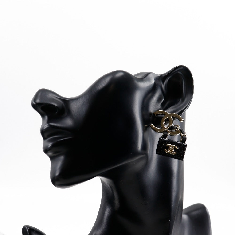 Chanel Coco Mark Matelasse Bag Motif Earrings