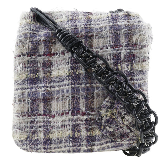 CHANEL Shoulder Bag tweed purple Women Used