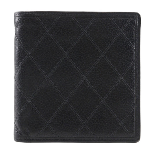 CHANEL Bifold Wallet Caviar skin black Women Used