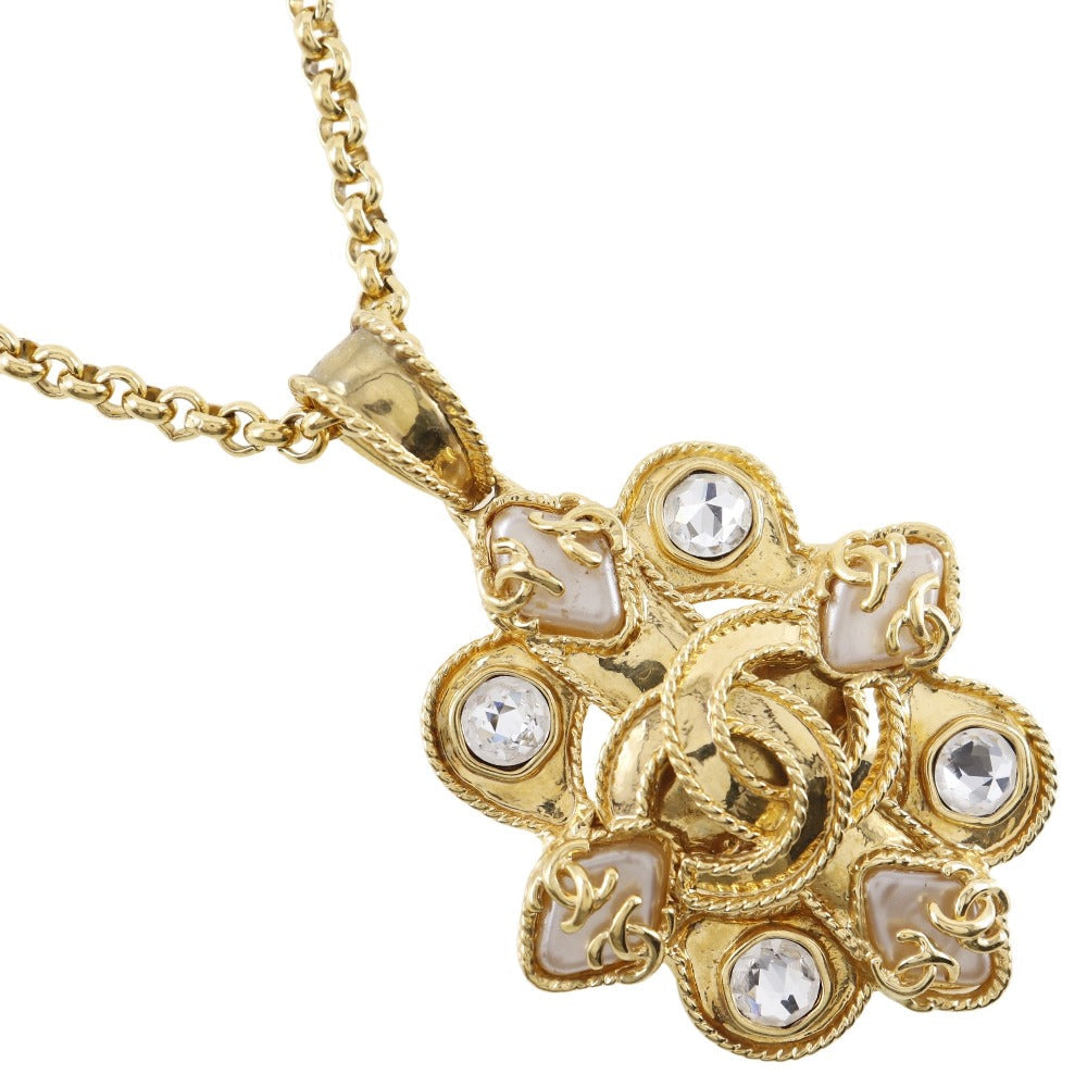 CHANEL Necklace Plated Gold, Faux Pearl gold