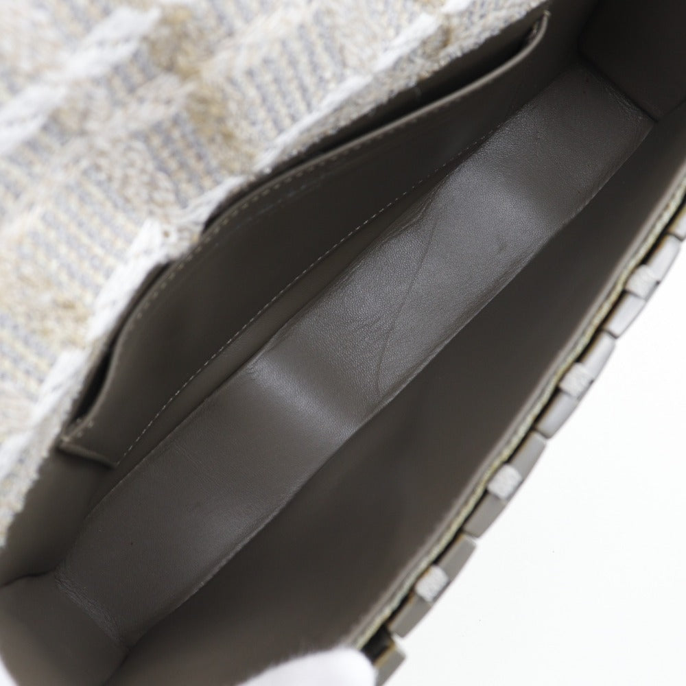 CHANEL Shoulder Bag Plastic, Canvas gray Puzzle Shoulder