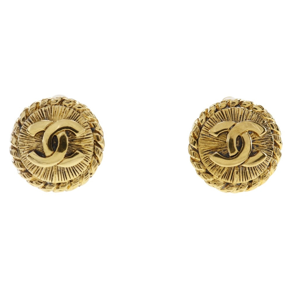 CHANEL Earring Plated Gold gold COCO Mark