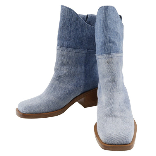 CHANEL boots G30181 denim blue short boots 35C