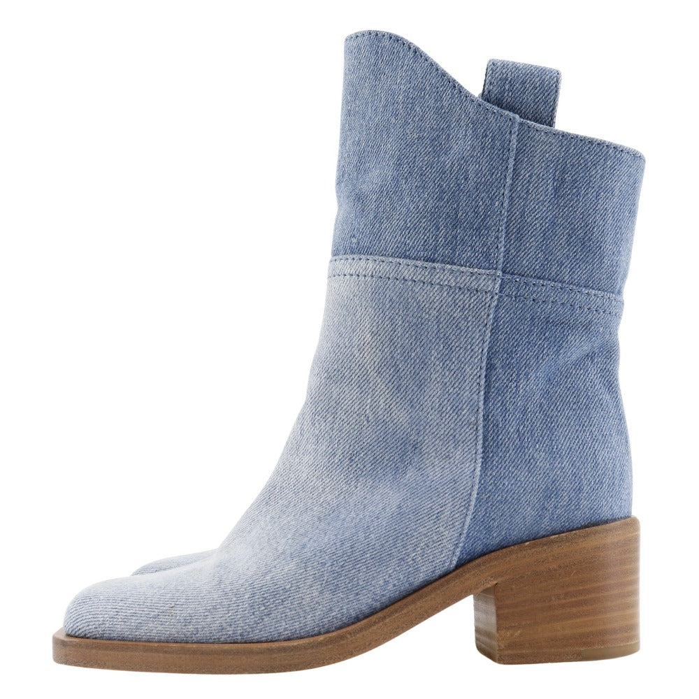 CHANEL boots G30181 denim blue short boots 35C
