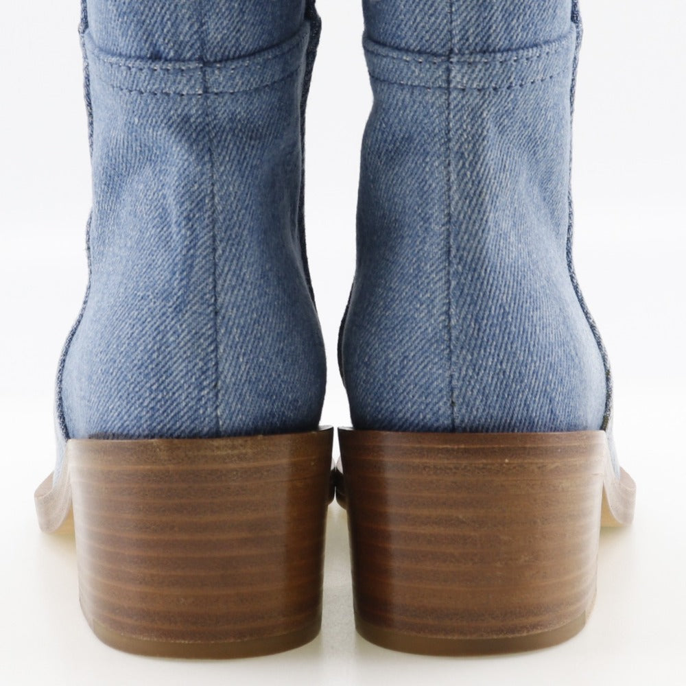 CHANEL boots G30181 denim blue short boots 35C