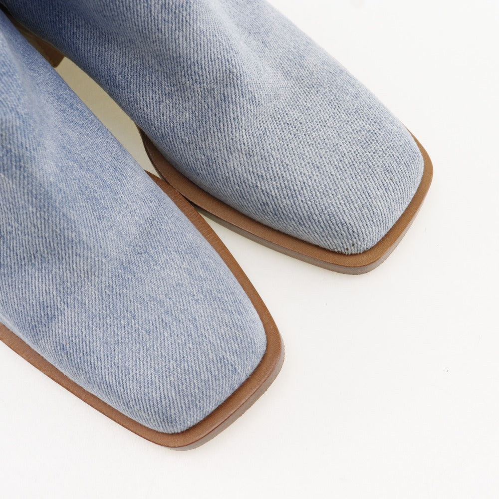CHANEL boots G30181 denim blue short boots 35C