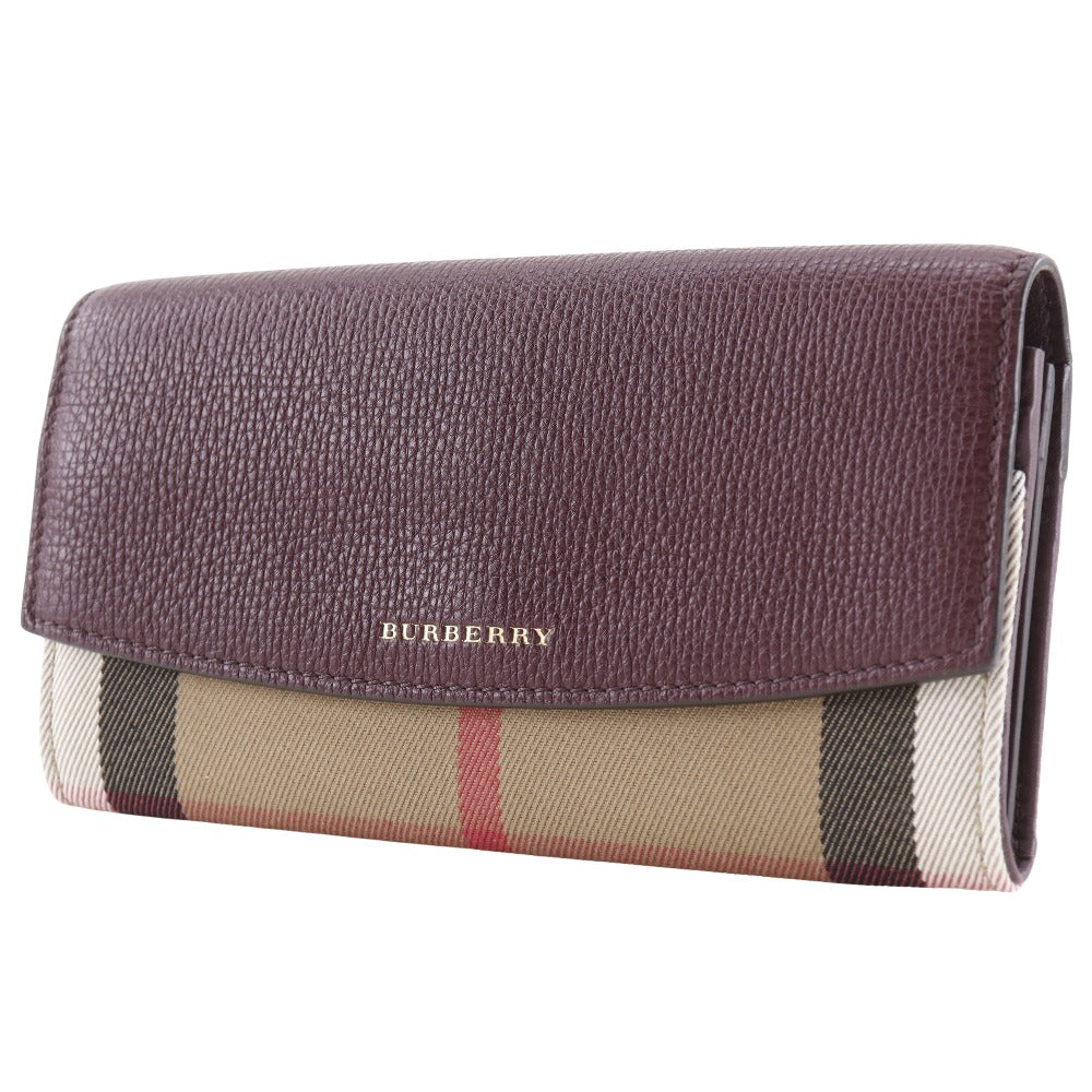 Burberry Nova Check Leather Canvas Long Wallet