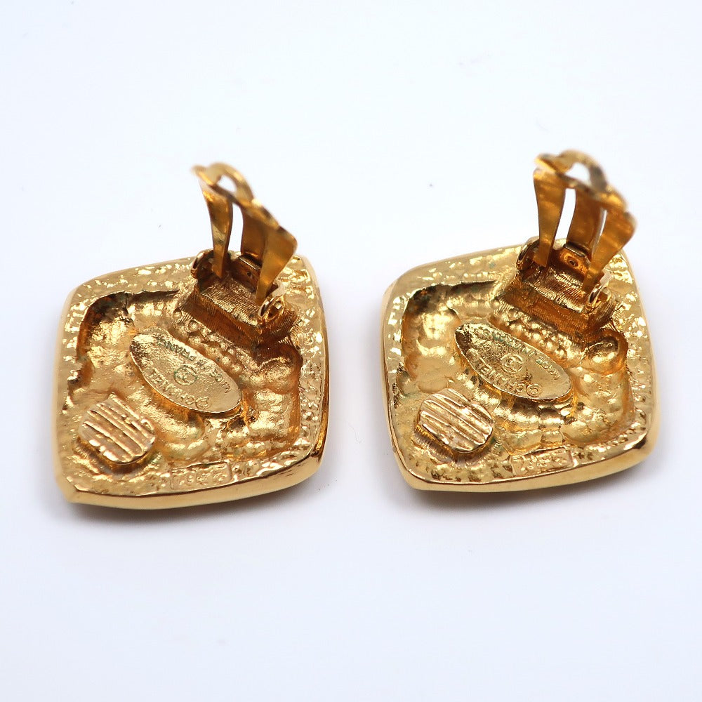 CHANEL Earring Plated Gold gold vintage COCO Mark Women Used