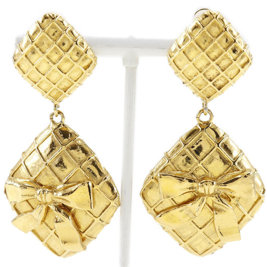 CHANEL Earring Plated Gold gold quilting Women Used