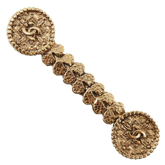 CHANEL Brooch Plated Gold gold Vintage Women Used