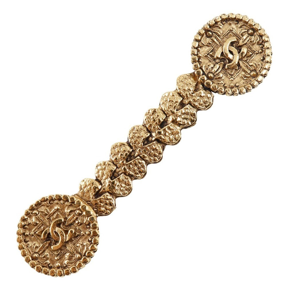 CHANEL Brooch Plated Gold gold Vintage Women Used