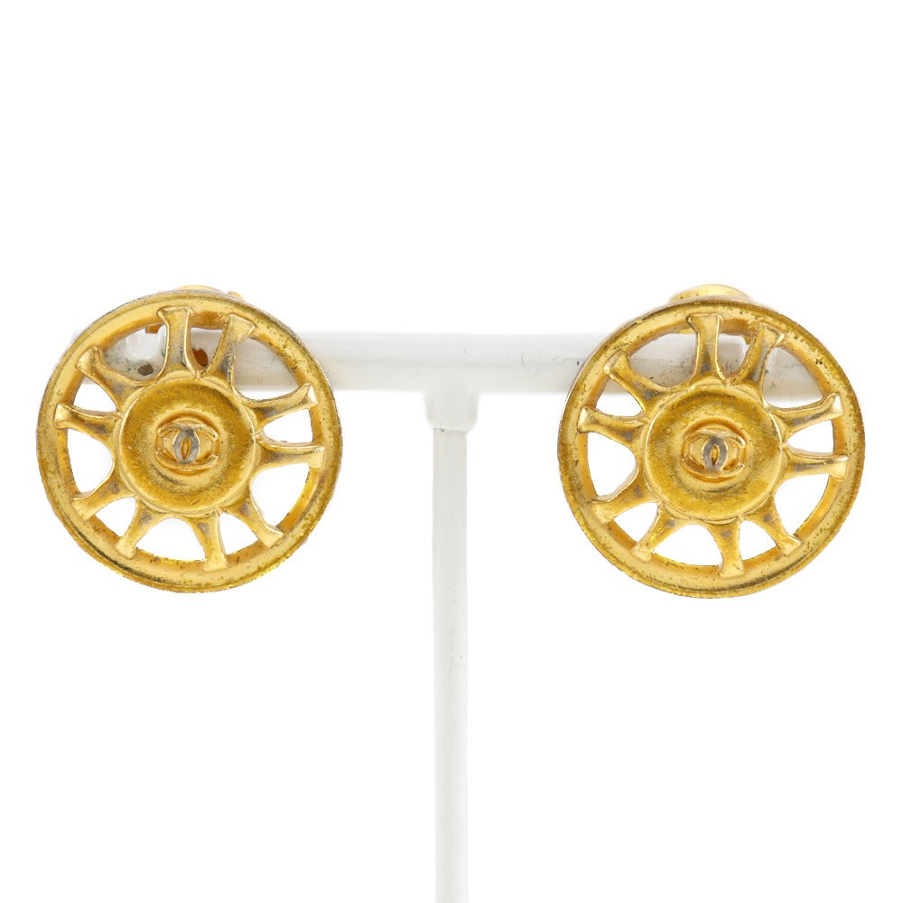 CHANEL Earring Plated Gold gold Women Used