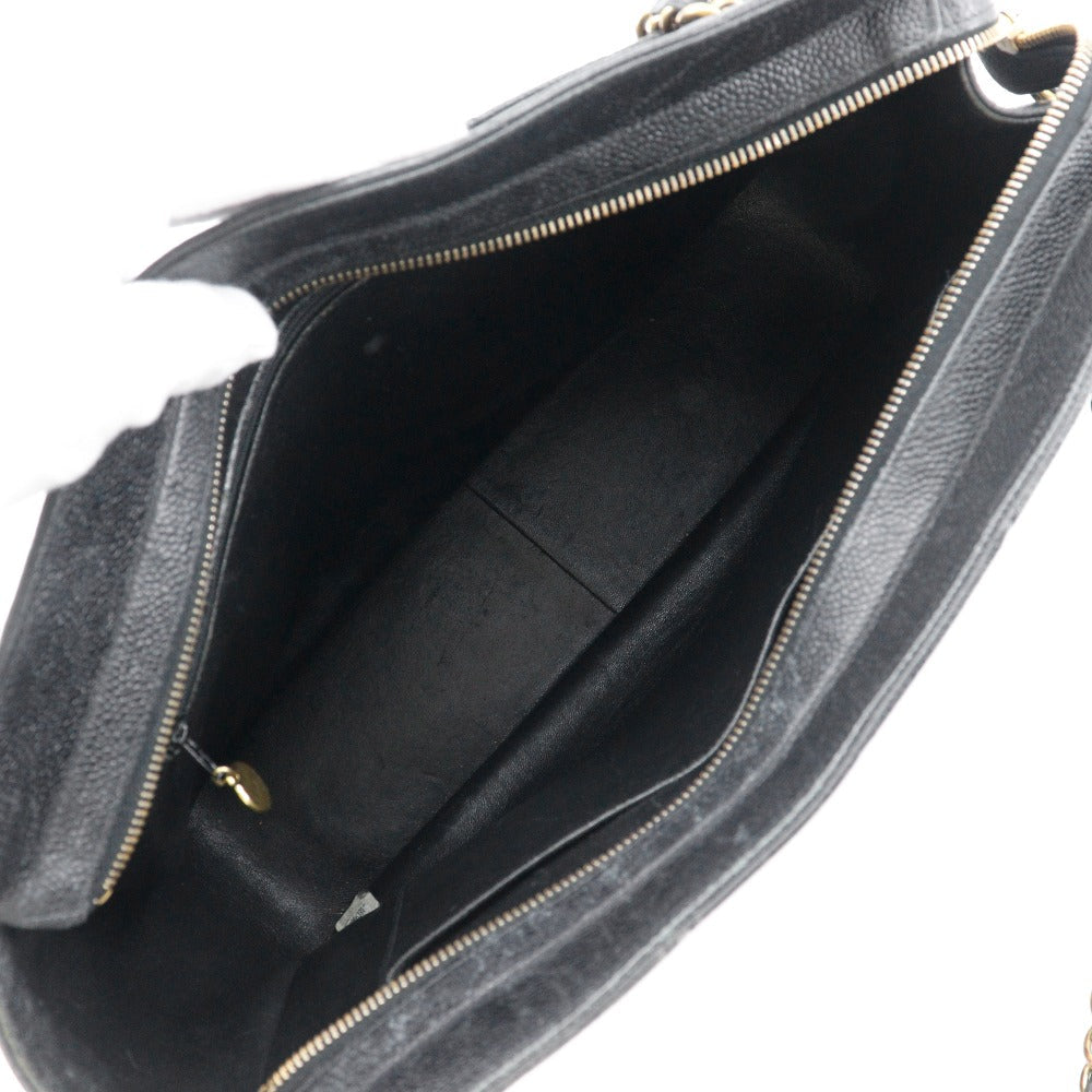 CHANEL Shoulder Bag Caviar skin black ChainShoulder
