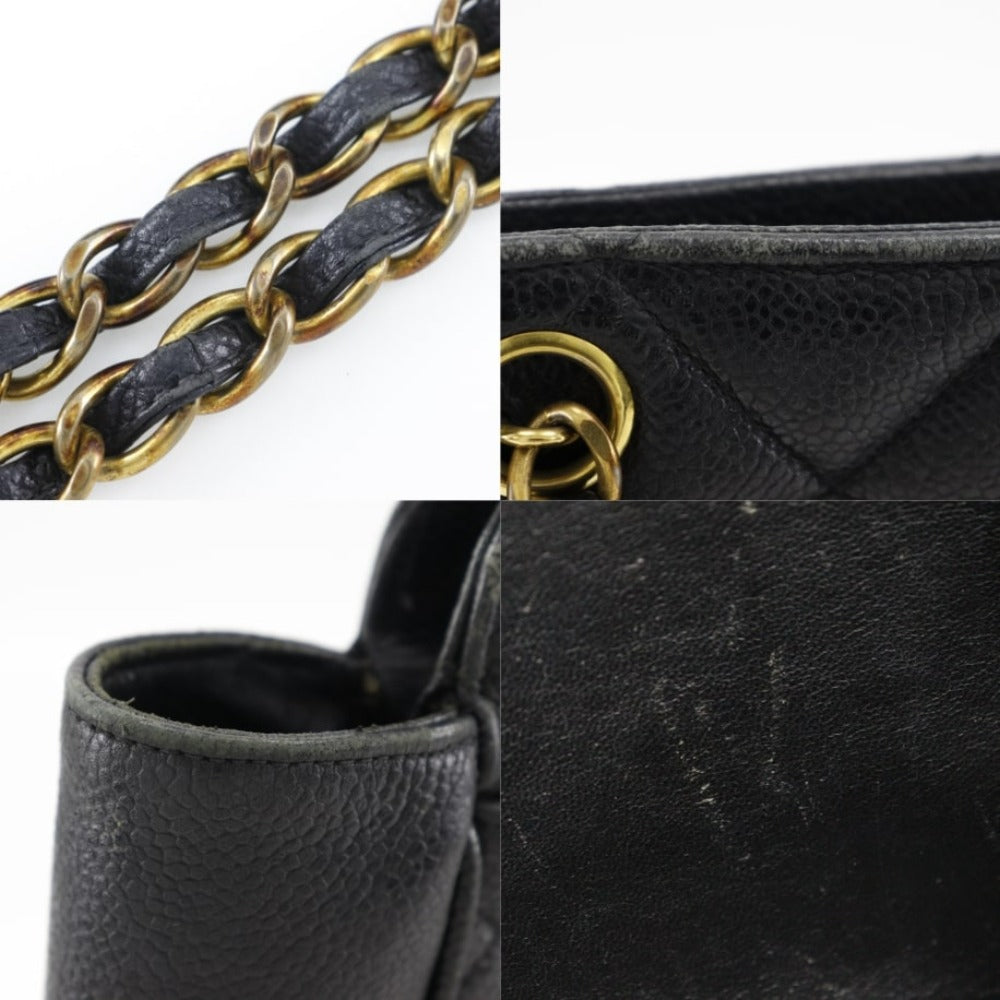 CHANEL Shoulder Bag Caviar skin black ChainShoulder