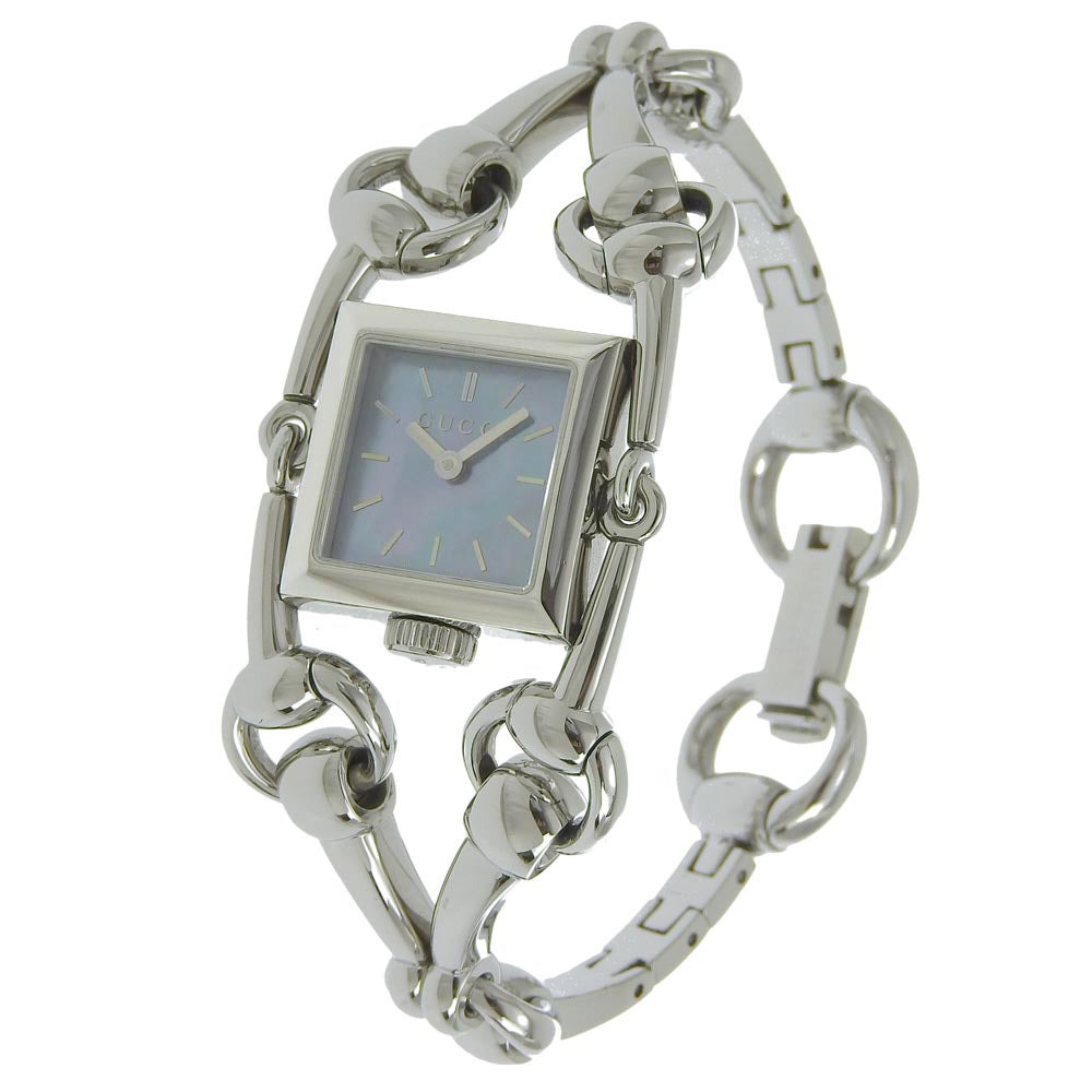 GUCCI Watches Quartz 116.5 Stainless Steel Silver Signoria Blue shell dial Women Used