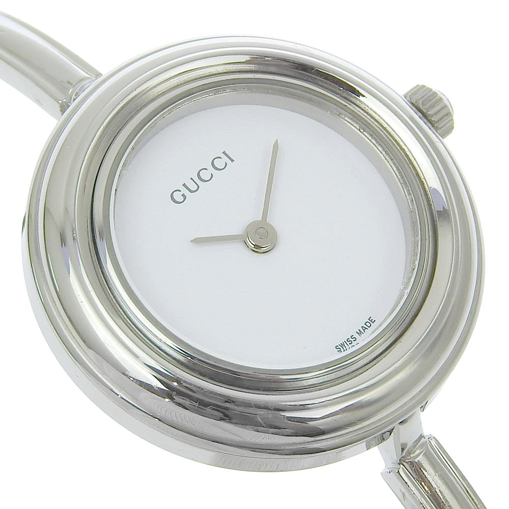 GUCCI Watches Quartz 11/12.2L Stainless Steel Silver Change belt White dial Women Used