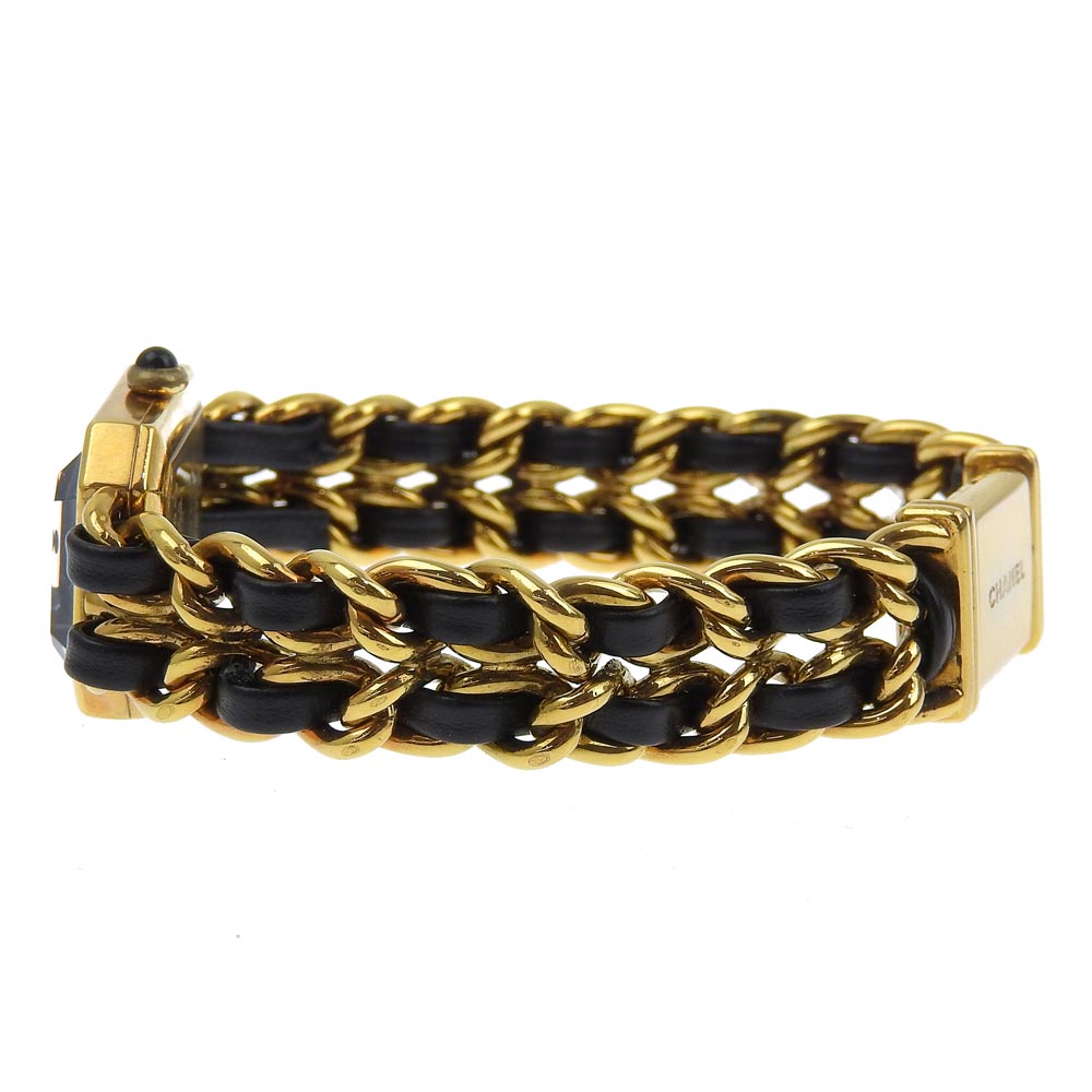 CHANEL Watches Quartz Plated Gold , Leather gold Premiere black dial