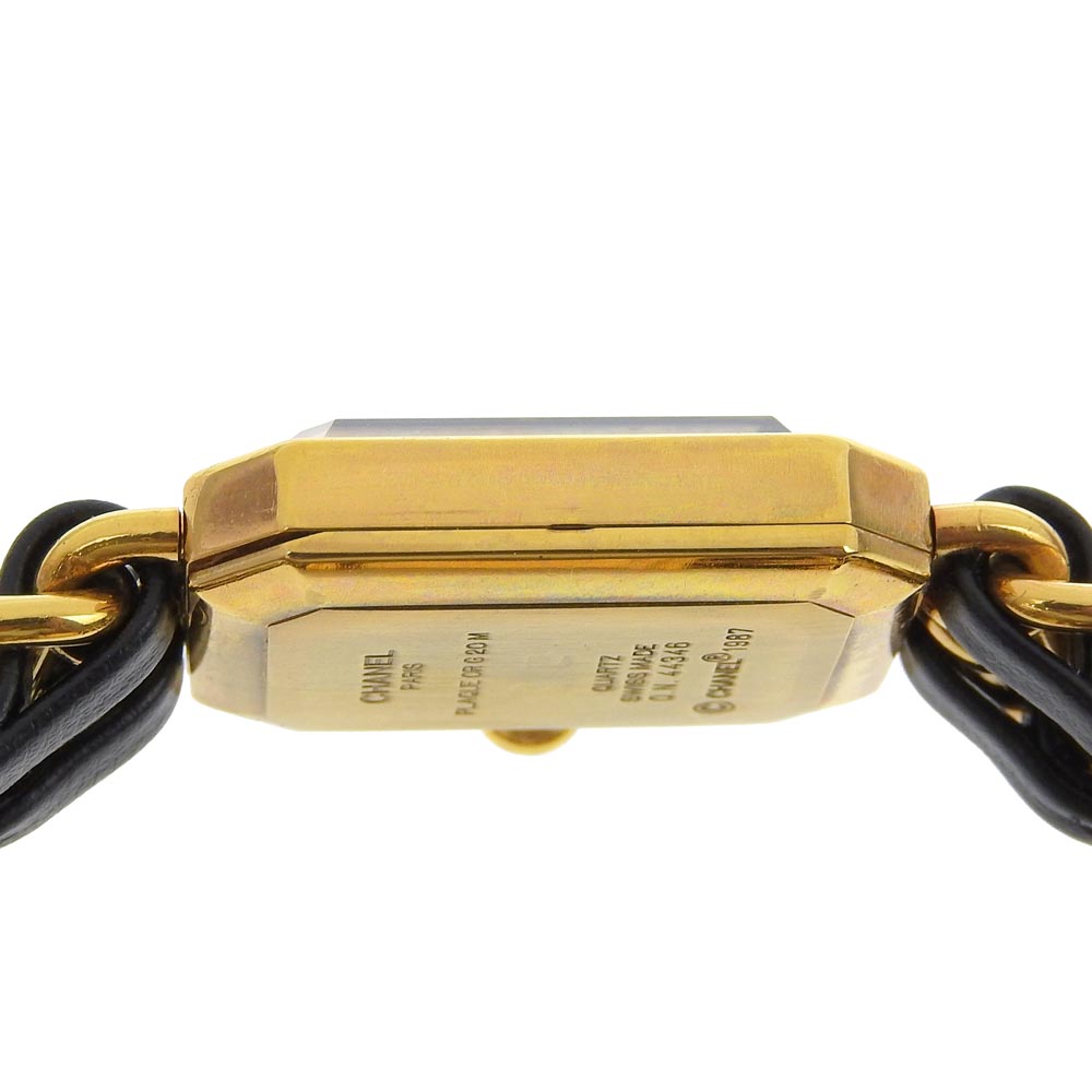 CHANEL Watches Quartz Plated Gold , Leather gold Premiere black dial