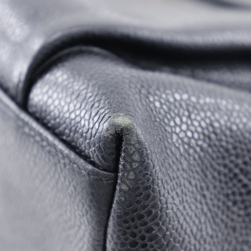 CHANEL Shoulder Bag Caviar skin black Chain tote